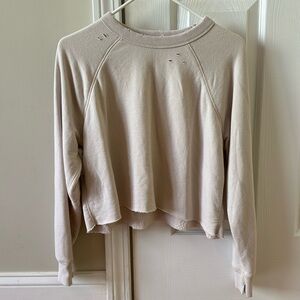 Aerie beige crew neck sweatshirt